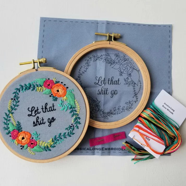 Hand Embroidery Let that $h!t go - Stitch - Durango, Colorado Quilt & Sewing Shop