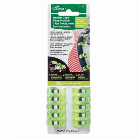 Wonder Clips Neon Green 10pc - Stitch - Durango, Colorado Quilt & Sewing Shop
