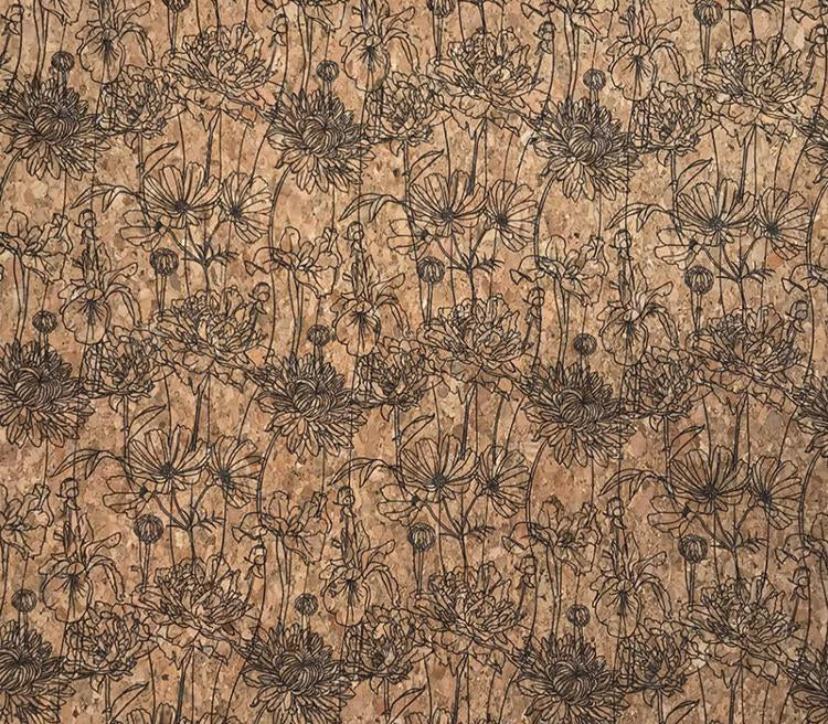 Cork Fabric 18x15" Sketch - Stitch - Durango, Colorado Quilt & Sewing Shop