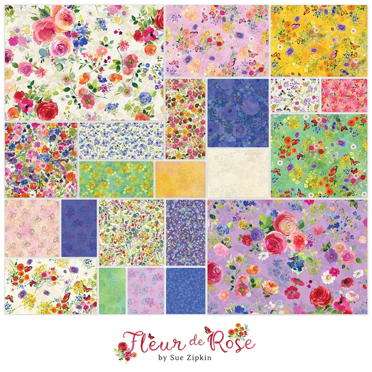 Fleur De Rose Fat Quarter Bundle - Stitch - Durango, Colorado Quilt & Sewing Shop