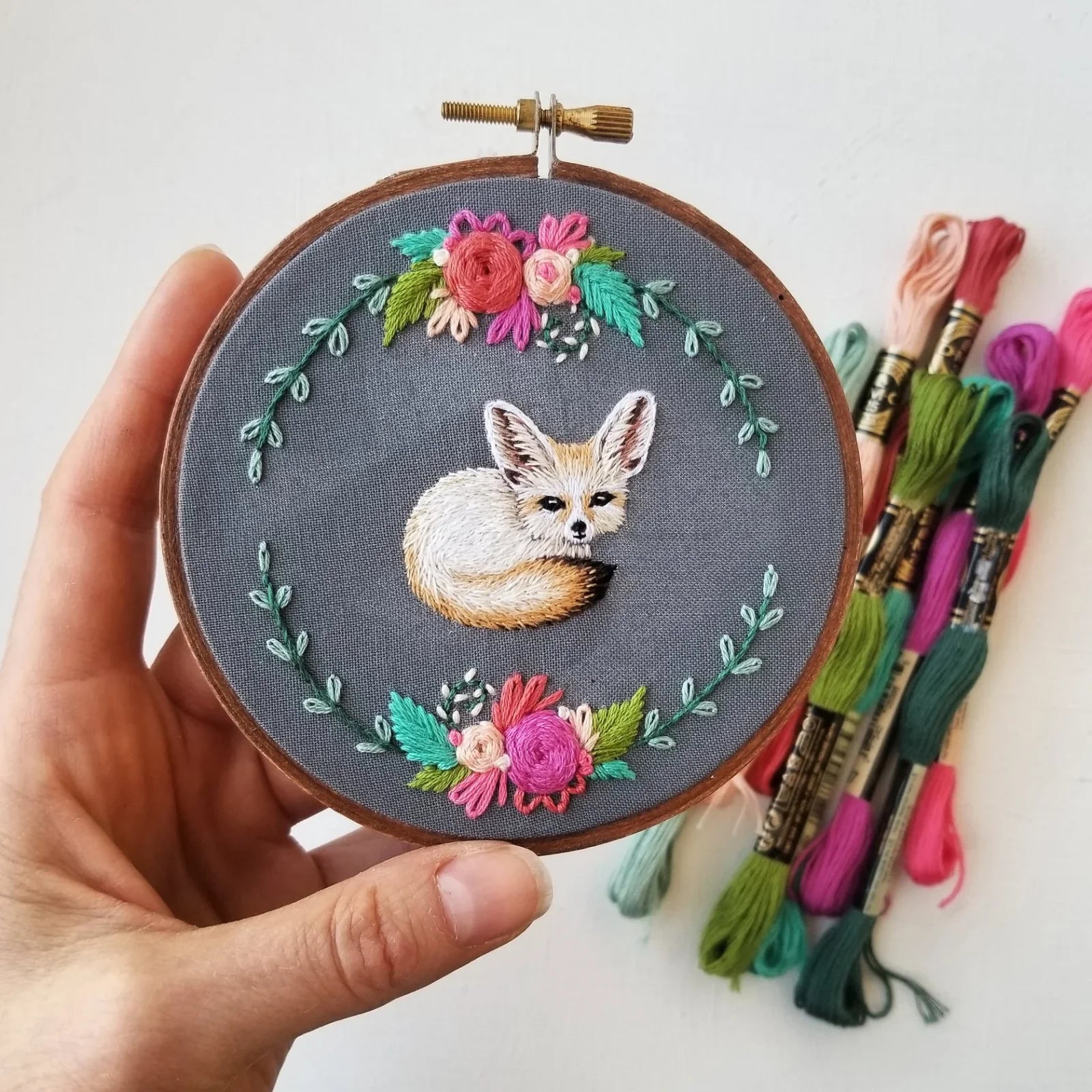 Hand Embroidery Fennec Fox - Stitch - Durango, Colorado Quilt & Sewing Shop