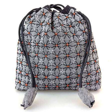 Weaving Sashiko Koki Drawstring Bag Half Kit Gray - Stitch - Durango, Colorado Quilt & Sewing Shop