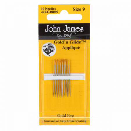 John James Gold'N Glide Applique Needles Size 9 10ct - Stitch - Durango, Colorado Quilt & Sewing Shop