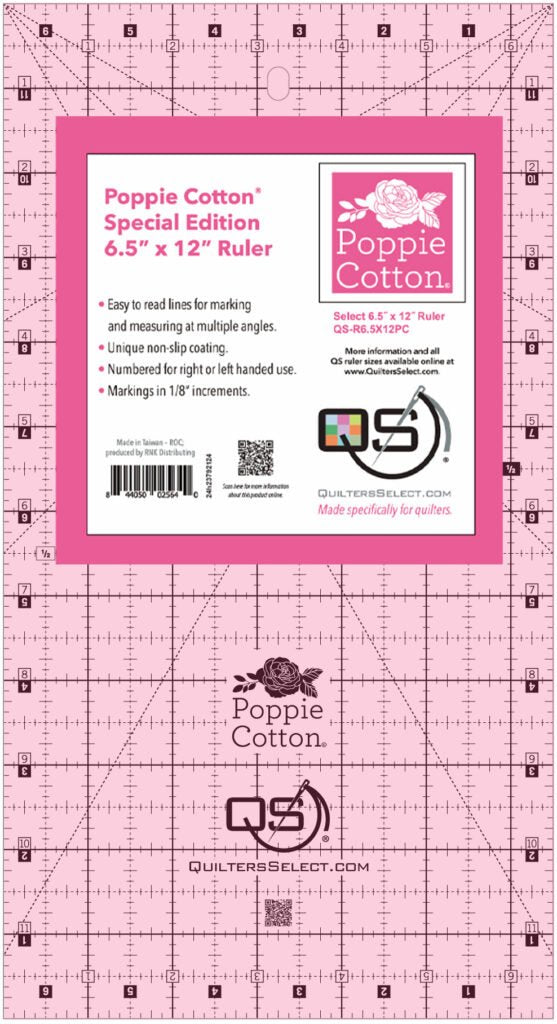 Quilters Select 6.5" x 12" Ruler - Pink