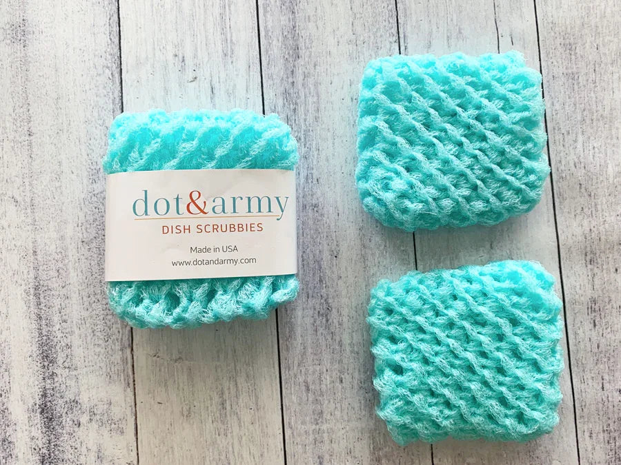 Dot & Army Dish Scrubbies Aqua - Stitch - Durango, Colorado Quilt & Sewing Shop