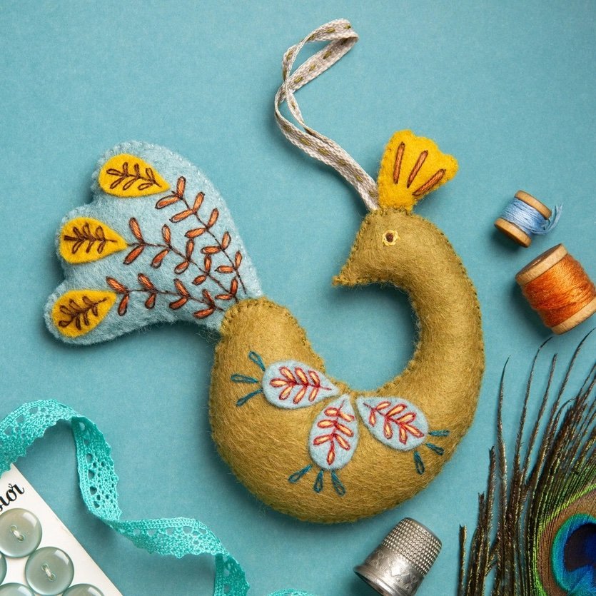 Folk Peacock Embroidery Kit