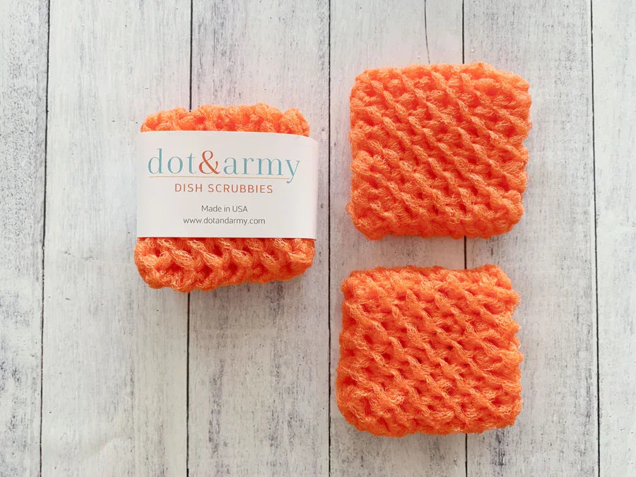 Dot & Army Dish Scrubbies Orange - Stitch - Durango, Colorado Quilt & Sewing Shop