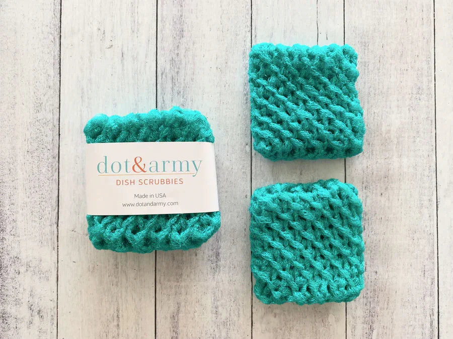 Dot & Army Dish Scrubbies Teal - Stitch - Durango, Colorado Quilt & Sewing Shop