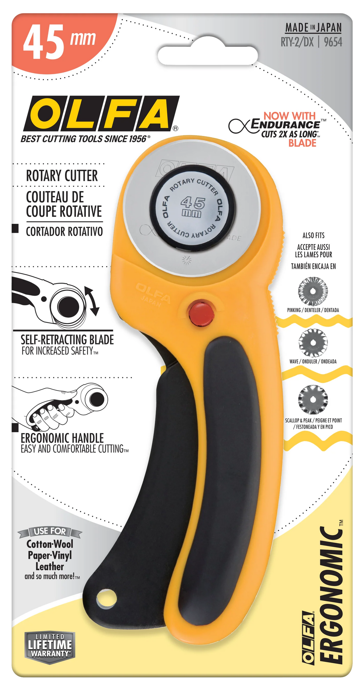 Olfa 45mm Rotary Cutter RTY-2DX - Stitch - Durango, Colorado Quilt & Sewing Shop