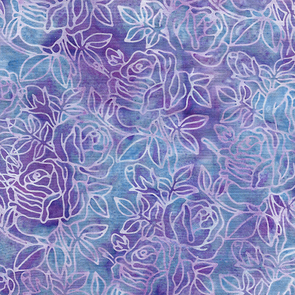 Island Batik Large Rose-Multi Blue Purple - Stitch - Durango, Colorado Quilt & Sewing Shop