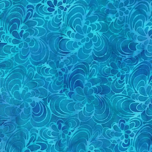 Island Batik Funky Flowers-Teal Malibu - Stitch - Durango, Colorado Quilt & Sewing Shop