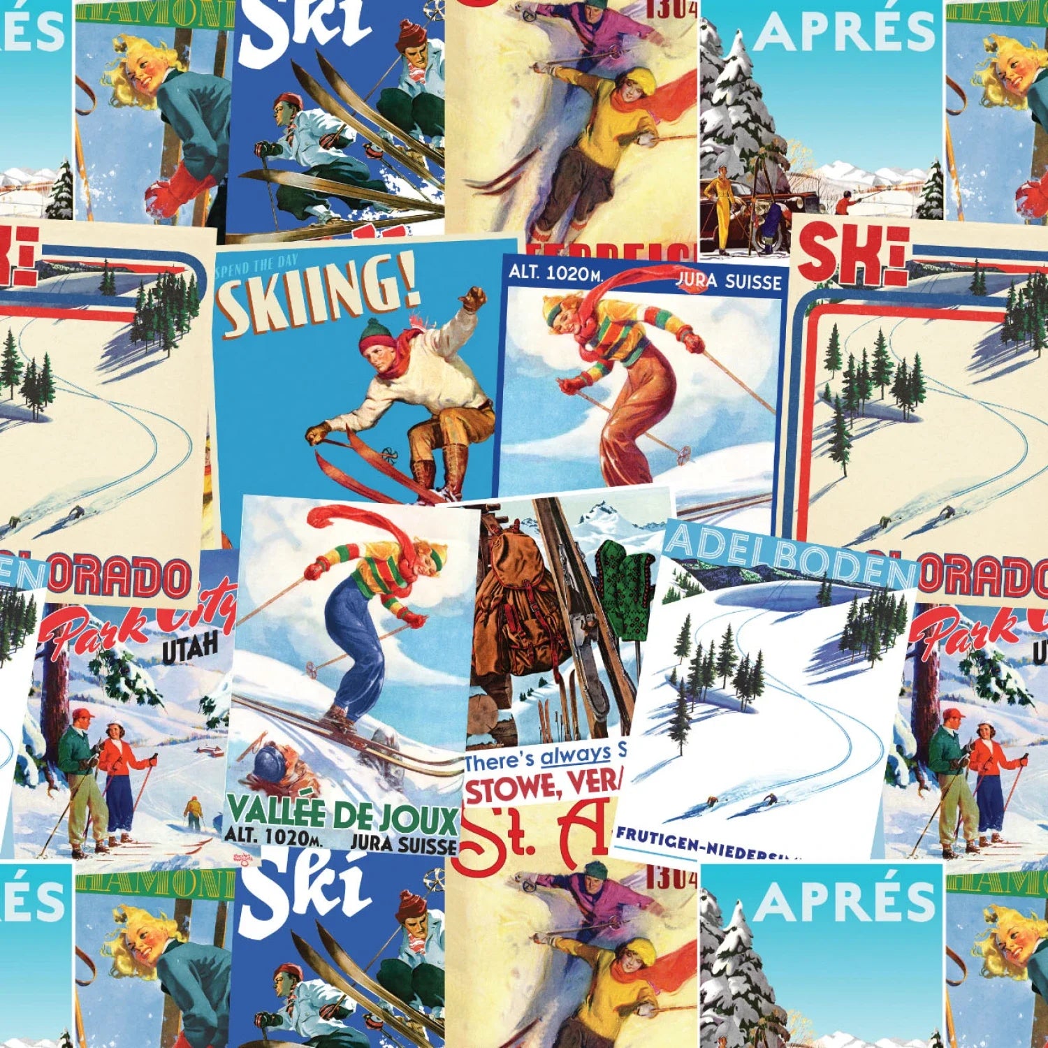 Apres Ski - Vintage Ski Posters - Stitch - Durango, Colorado Quilt & Sewing Shop