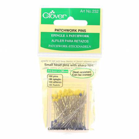 Clover Patchwork Glasshead Pin Size 23 - Stitch - Durango, Colorado Quilt & Sewing Shop