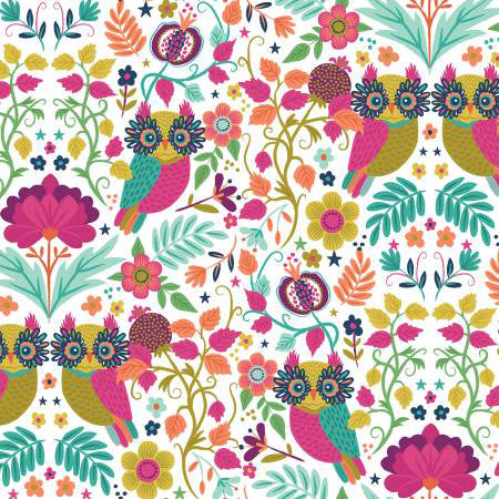 3WF Living Wild Owl Damask - Stitch - Durango, Colorado Quilt & Sewing Shop