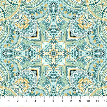 Northcott Mariposa Multi Mandala Teal - Stitch - Durango, Colorado Quilt & Sewing Shop