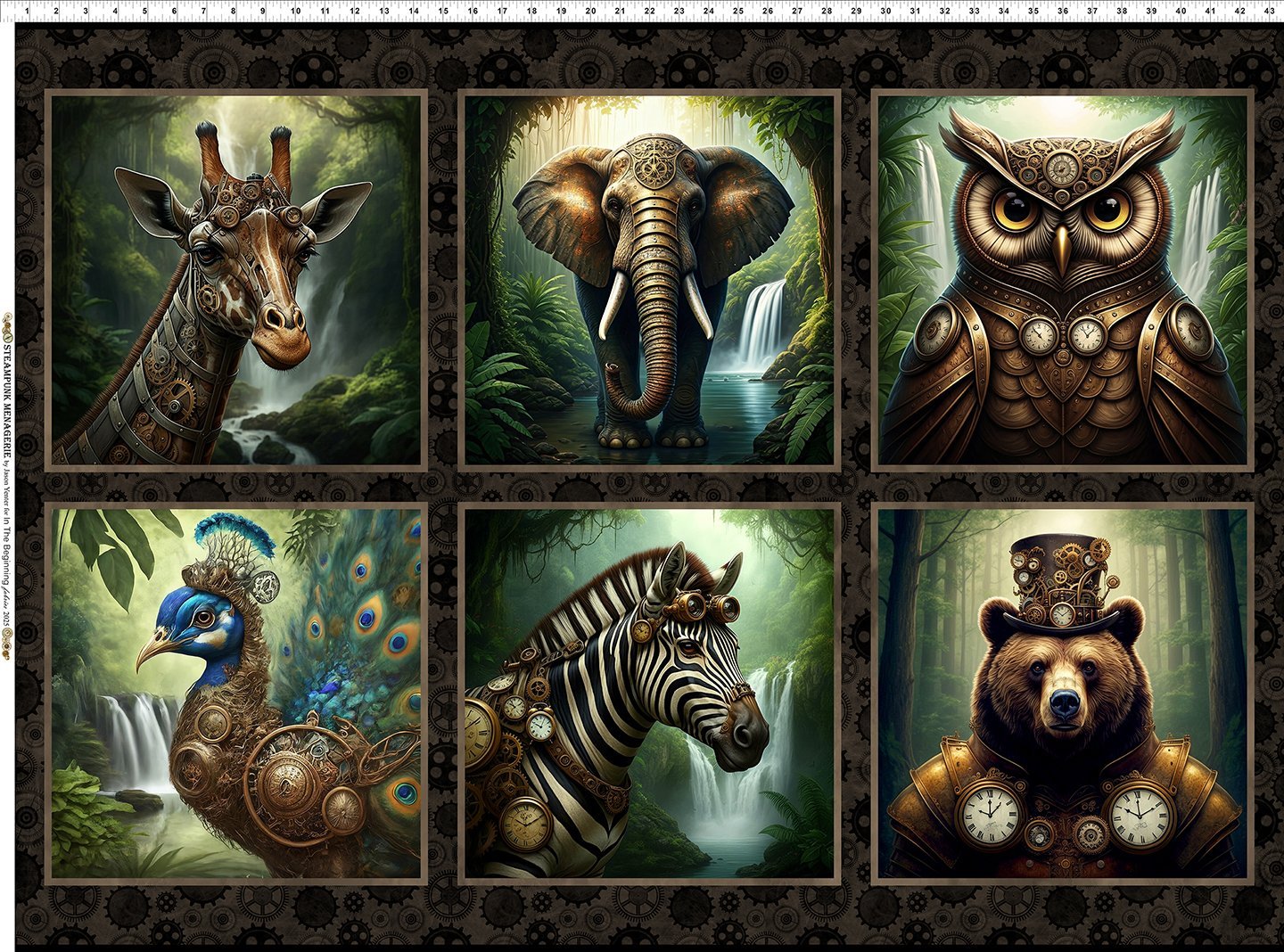 ITB Steampunk Menagerie Small Panel - Stitch - Durango, Colorado Quilt & Sewing Shop