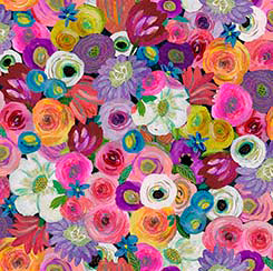 QT Blooming Bouquet Watercolor Multi - Stitch - Durango, Colorado Quilt & Sewing Shop