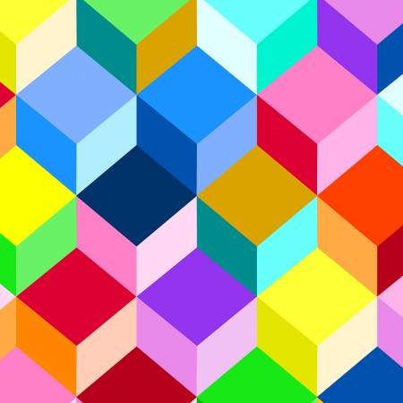 Windham Multi Colorful Cubes 3 yard WB - Stitch - Durango, Colorado Quilt & Sewing Shop