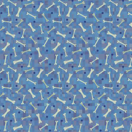 Windham Fur Ever Friends Blue Fetch Bone - Stitch - Durango, Colorado Quilt & Sewing Shop