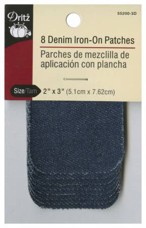 Dritz Iron on Patch Dark Blue Denim 2in x 3in - Stitch - Durango, Colorado Quilt & Sewing Shop