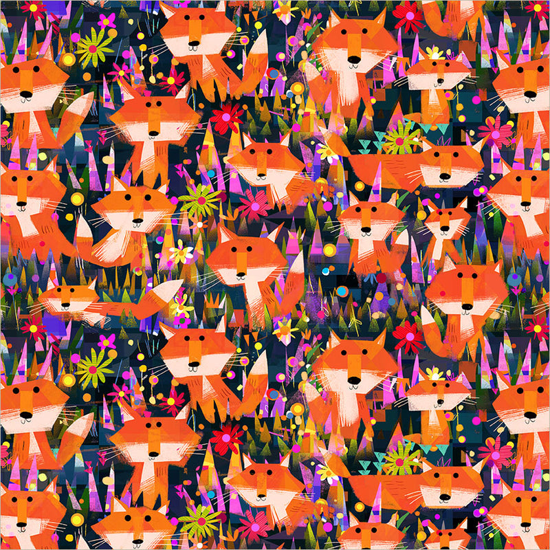Animal Kingdom - Foxes & Flowers - Stitch - Durango, Colorado Quilt & Sewing Shop