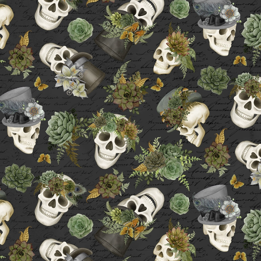 Dark Academia Skulls & Hats - Stitch - Durango, Colorado Quilt & Sewing Shop