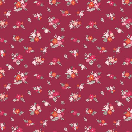 CF Blooming Hearts Burgundy Fluttering Florals - Stitch - Durango, Colorado Quilt & Sewing Shop