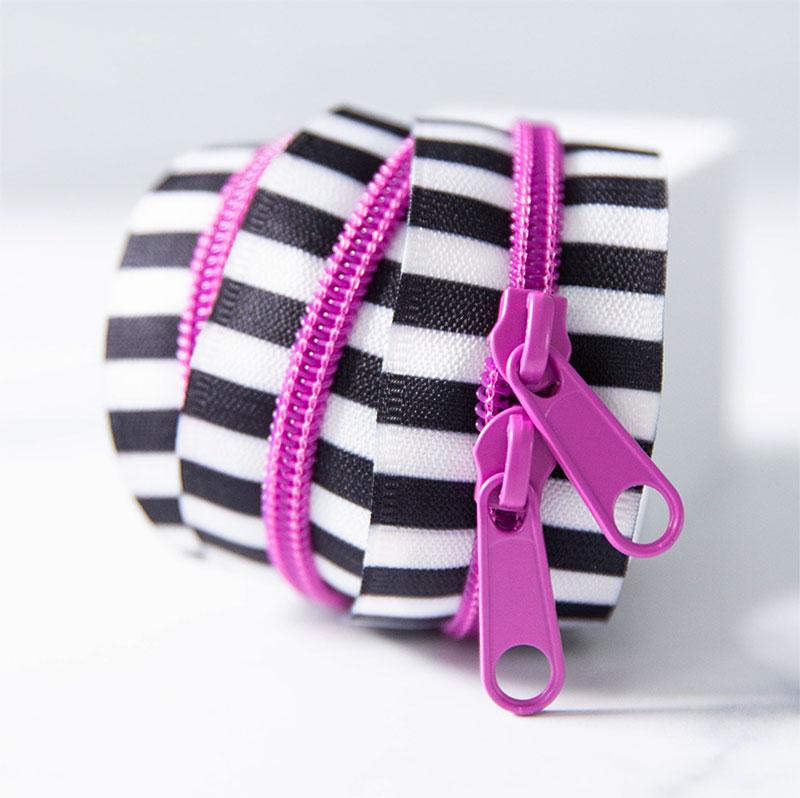 30" Black & White Stripe Zipper - Stitch - Durango, Colorado Quilt & Sewing Shop