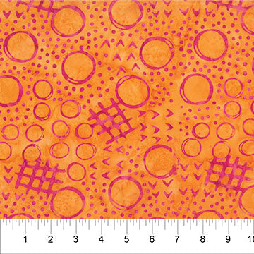 Banyan Batiks Jitterbug Main Doodle Bright Orange - Stitch - Durango, Colorado Quilt & Sewing Shop