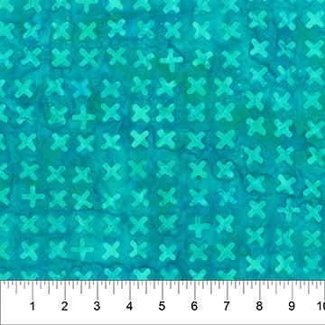 Banyan Batiks Jitterbug X Marks The Spot Teal - Stitch - Durango, Colorado Quilt & Sewing Shop
