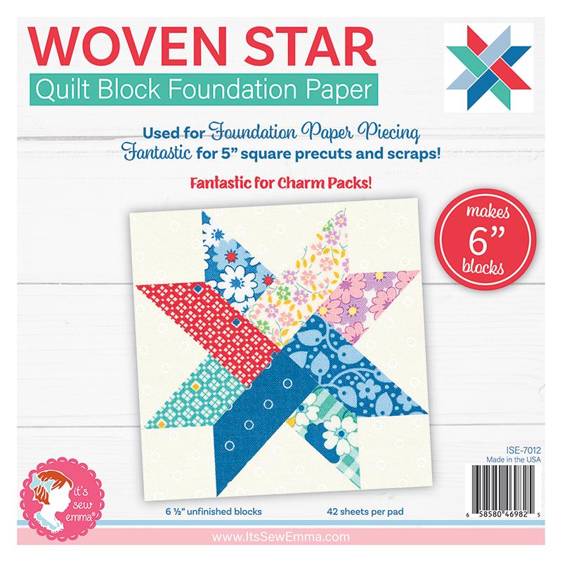 6" Woven Star Quilt Block Foundation Papers - Stitch - Durango, Colorado Quilt & Sewing Shop