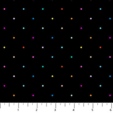 Figo DuskDitsy Dots Black Multi - Stitch - Durango, Colorado Quilt & Sewing Shop