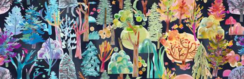 Northern Brights - Forest Seasons Ombre Landscape Watercolor - Stitch - Durango, Colorado Quilt & Sewing Shop