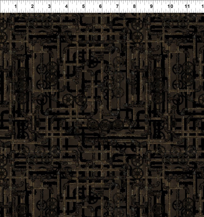 ITB Steampunk Menagerie Brown Pipes - Stitch - Durango, Colorado Quilt & Sewing Shop