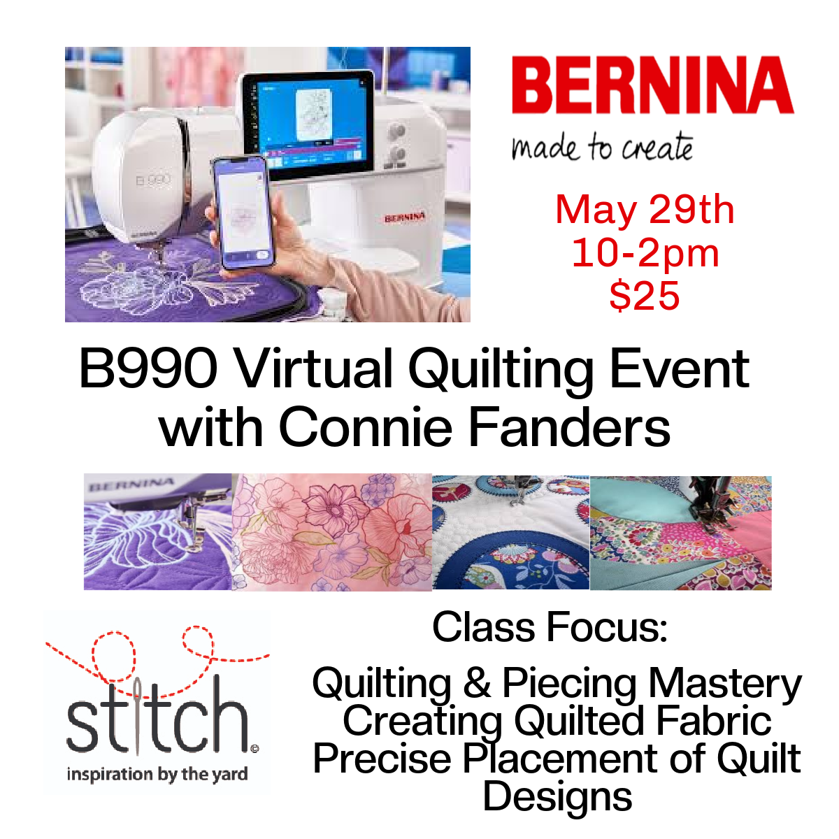 B990 Virtual Event with Connie Fanders - Stitch - Durango, Colorado Quilt & Sewing Shop