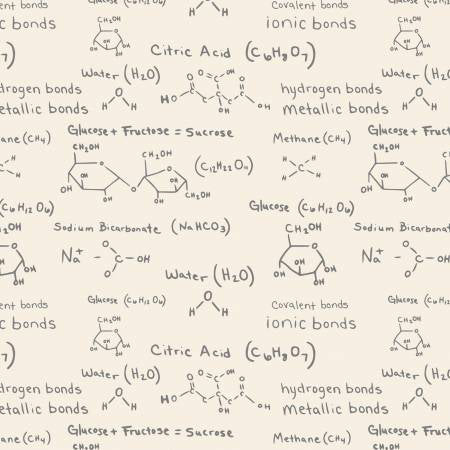 Blank Science Lab Molecular Formulas Ivory - Stitch - Durango, Colorado Quilt & Sewing Shop