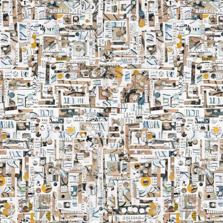 Blank Spread The Word Tan Abstract Newspaper Snips - Stitch - Durango, Colorado Quilt & Sewing Shop