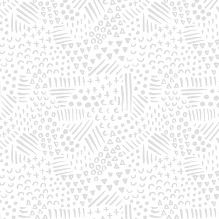 BQ White on White Allover doodle 3.6 Inch repeat - Stitch - Durango, Colorado Quilt & Sewing Shop