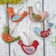 Folk Birds Embroidery Kit