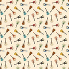 RB Cowboys Guitars Cream - Stitch - Durango, Colorado Quilt & Sewing Shop