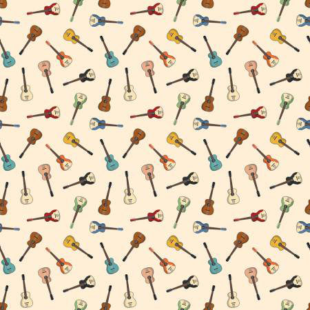 RB Cowboys Guitars Cream - Stitch - Durango, Colorado Quilt & Sewing Shop