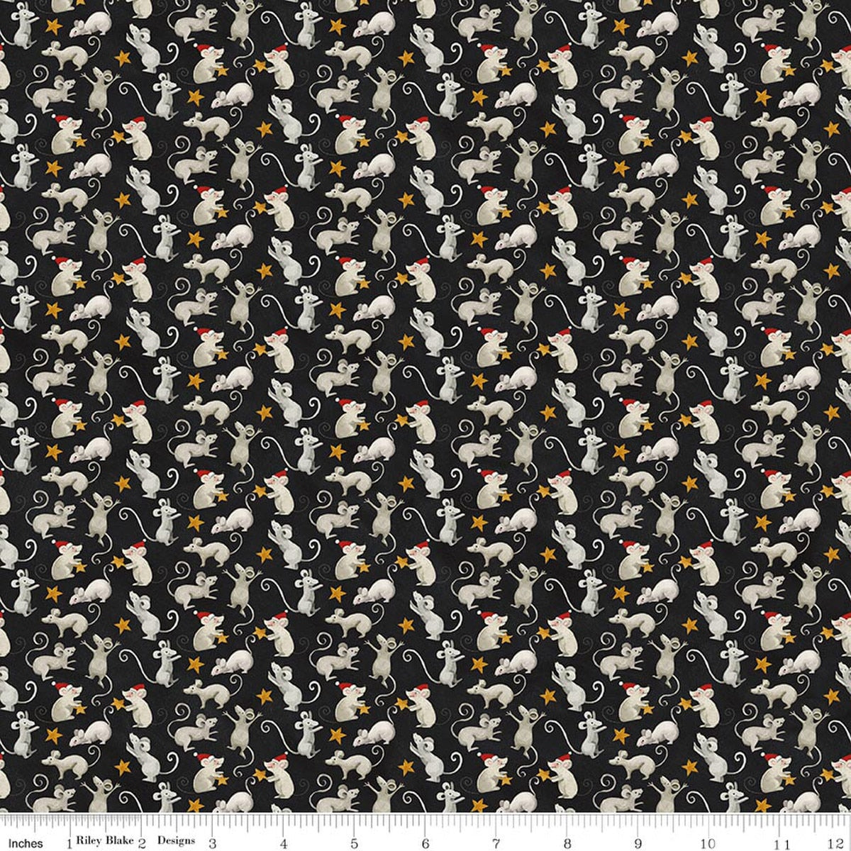 Northern Christmas - Mice - Black - Stitch - Durango, Colorado Quilt & Sewing Shop