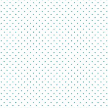 RB Swiss Dot On White Aqua - Stitch - Durango, Colorado Quilt & Sewing Shop
