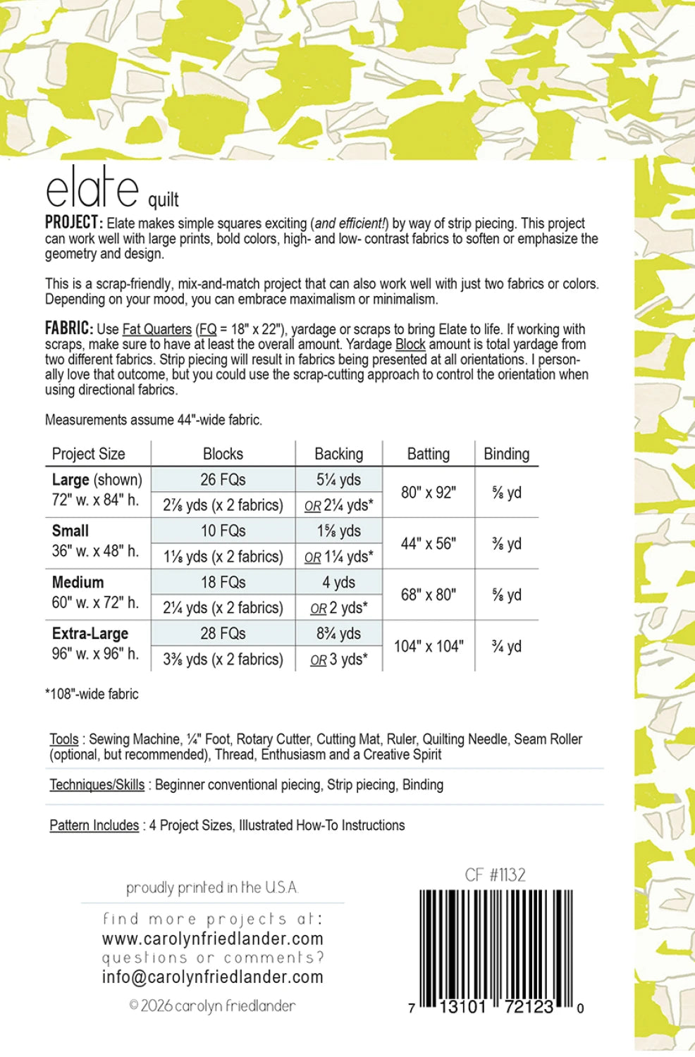 Elate Quilt Pattern - Stitch - Durango, Colorado Quilt & Sewing Shop