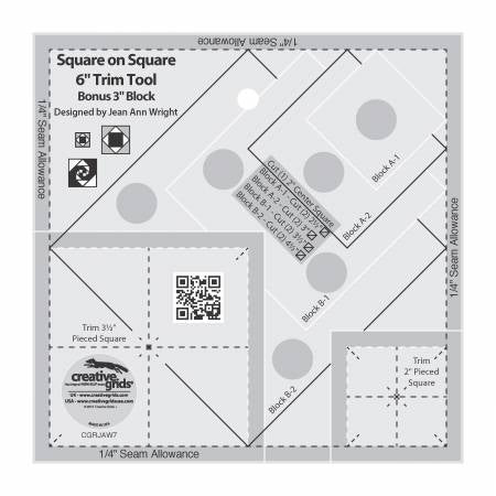 Creative Grids Square on Square 6in Trim Tool - Stitch - Durango, Colorado Quilt & Sewing Shop