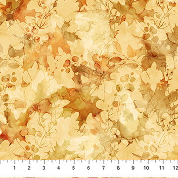 Northcott Autumn Breeze Leaf Texture Ochre - Stitch - Durango, Colorado Quilt & Sewing Shop