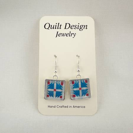 Quilt Earrings Dove in the Window - Stitch - Durango, Colorado Quilt & Sewing Shop