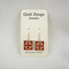 Quilt Earrings Pineapple Red - Stitch - Durango, Colorado Quilt & Sewing Shop