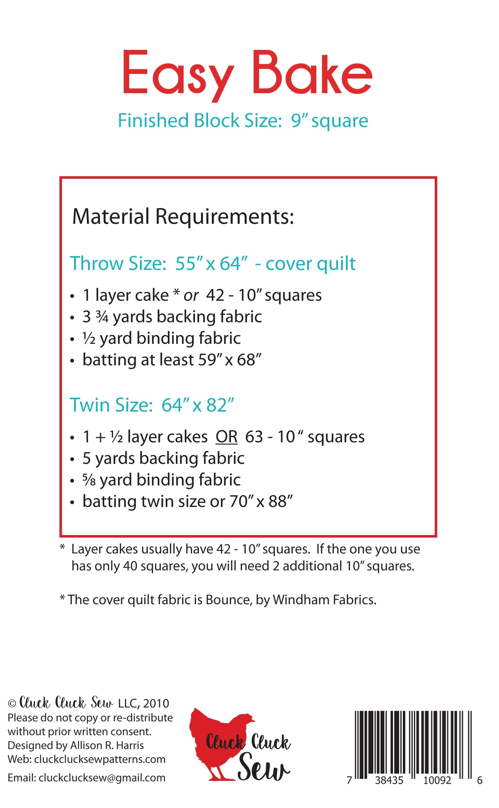Easy Bake - Stitch - Durango, Colorado Quilt & Sewing Shop