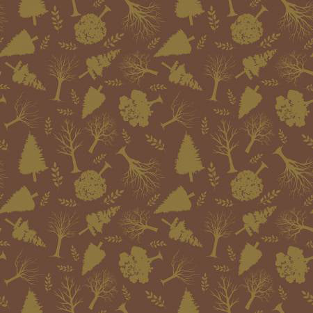 RB Flannel Into the Woods Trees Brown - Stitch - Durango, Colorado Quilt & Sewing Shop